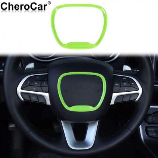 For 2015- Dodge Challenger Charger Durango Steering Wheel Trim Cover,Green