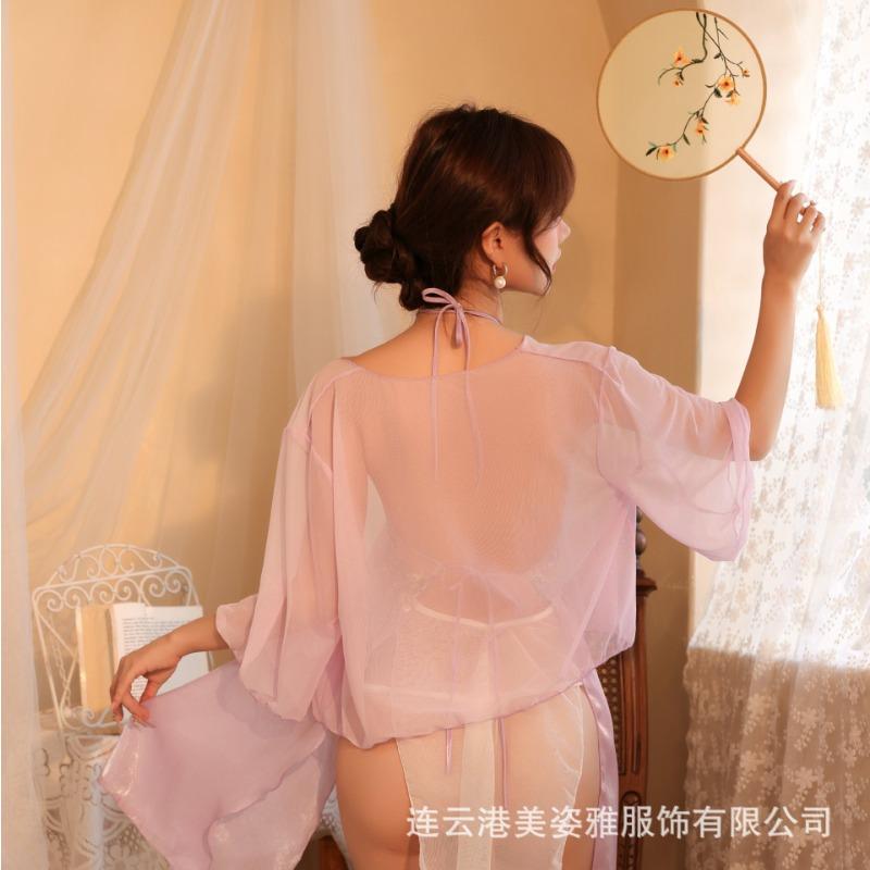 Sexy Underwear Retro Perspective Ancient Style Embroidery Sexy Improvement Neck Wrap Chest Court Hanfu Qqny Women