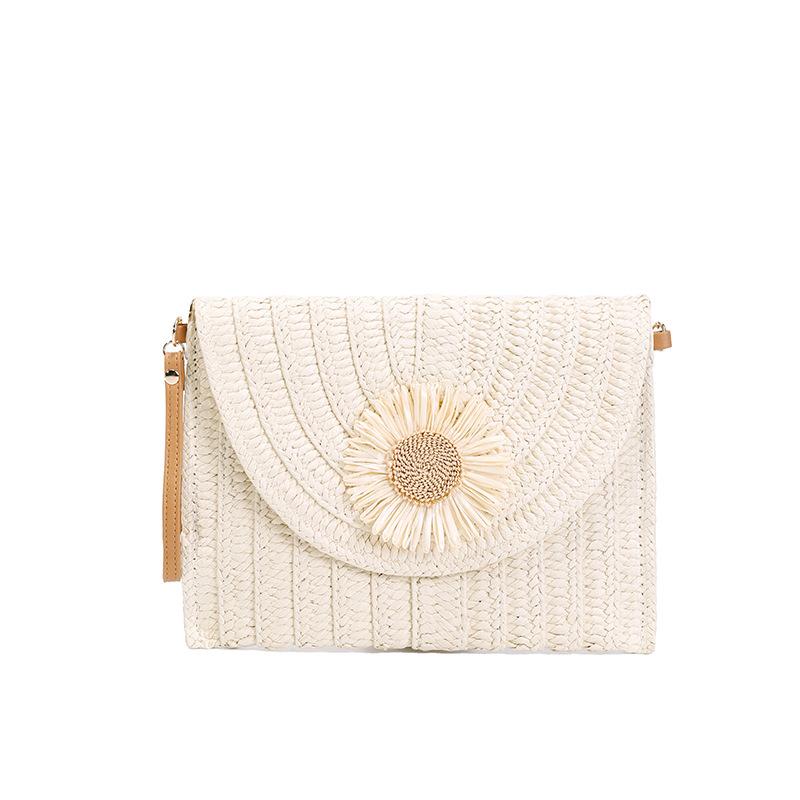 Yogodlns Summer Braided Straw Bag For Women Handmade Envelope Bag Bohemia Style Beach Bag Vacation Shoulder Crossbody Bag