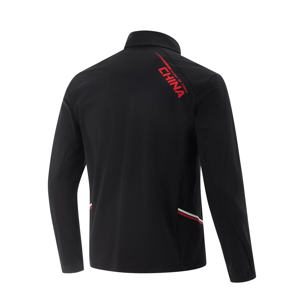 Li Ning Comfortable Breathable Versatile Jacket With Letter Zipper Stand Collar Men Jackets Black AFDVC31-2