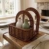 Decorative Imitation Rattan Napkin Holder Plastic Desktop Tissue Holder  for Home