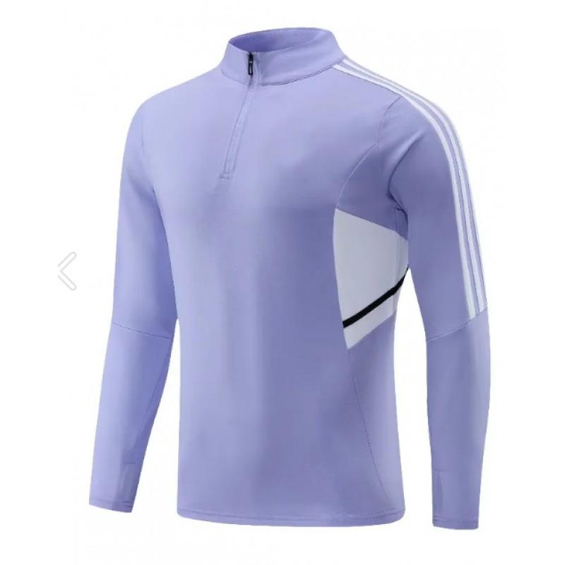 Mens Womens Soccer Training Kit Set Long Sleeve Half-Zip Hoodie Sports Jersey Uniform Breathable Quick-Dry