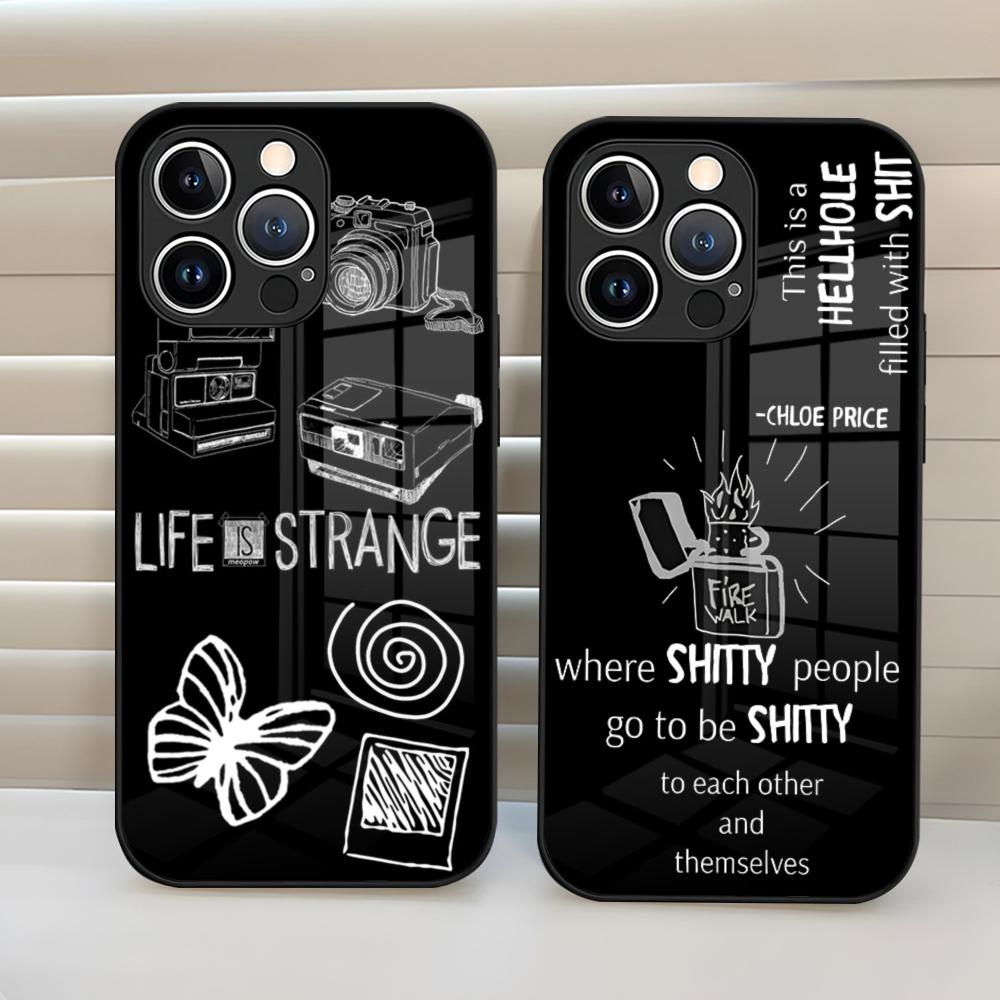 Caulfield Life Is Strange 2 Phone Case Tempered Glass Back Cover for iPhone 15 Pro Max 14 Pro 12 11 13 Mini X XR XS 8 7 Plus SE