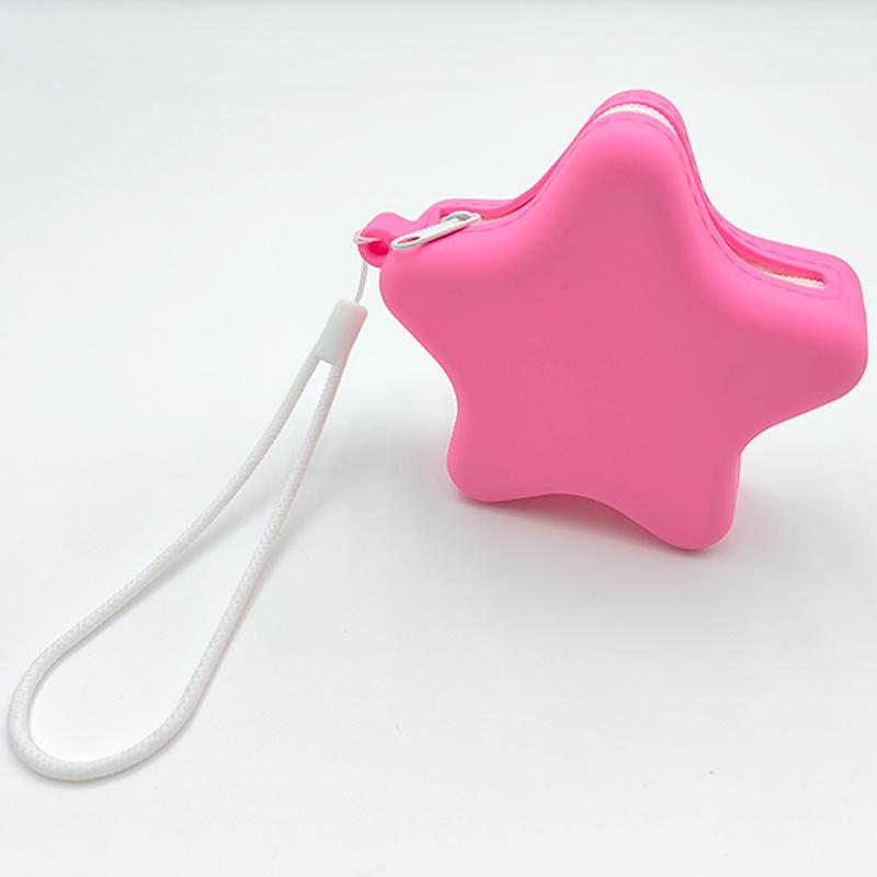 Creative Silicone Coin Purse Portable Zipper Cosmetic Bag Starfish Shape Earphone Bag Women Girls Multifunction Storage Bag