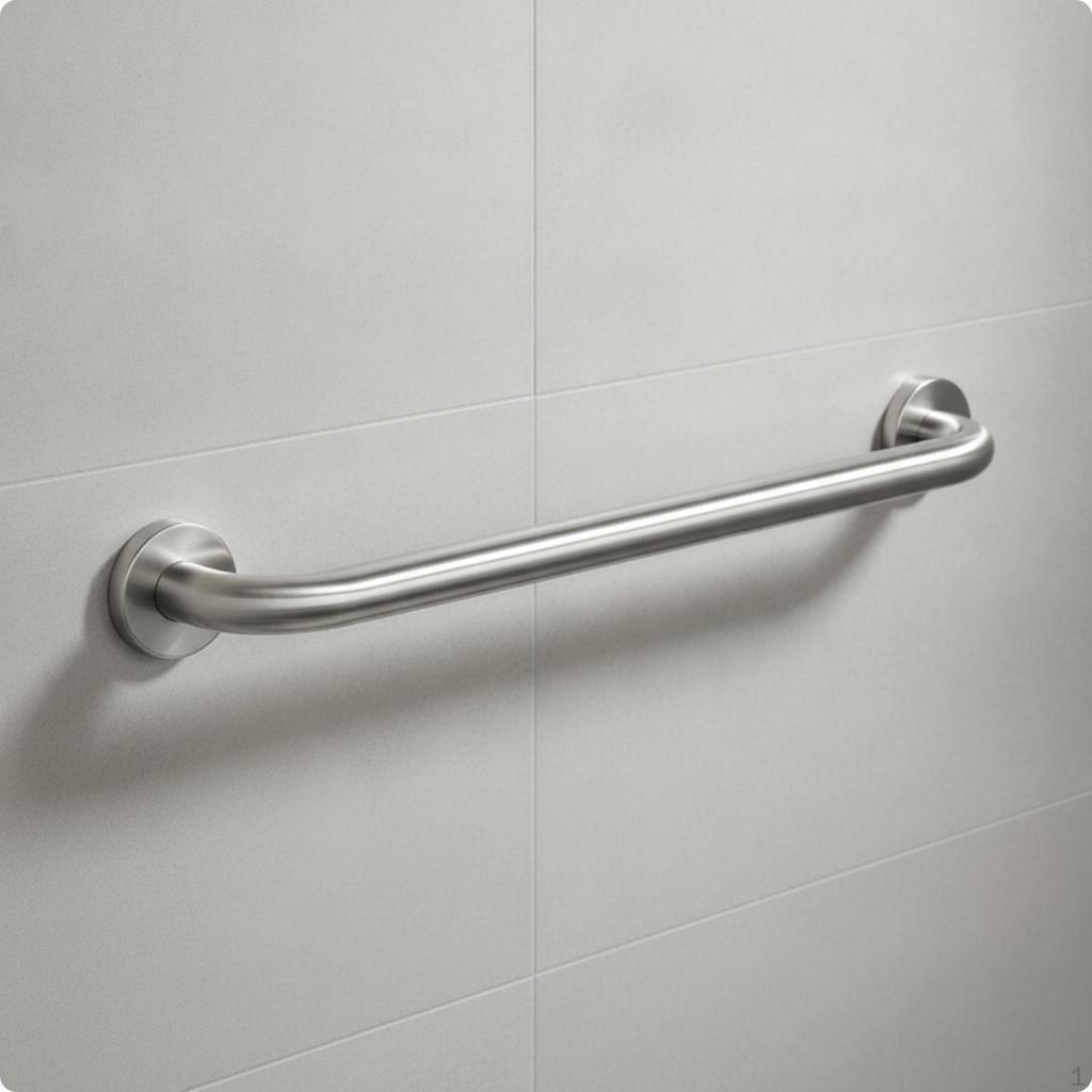 Stainless Steel Washroom Grab Bar | Smooth Polished Finish, with Screws, for Shower 23CM