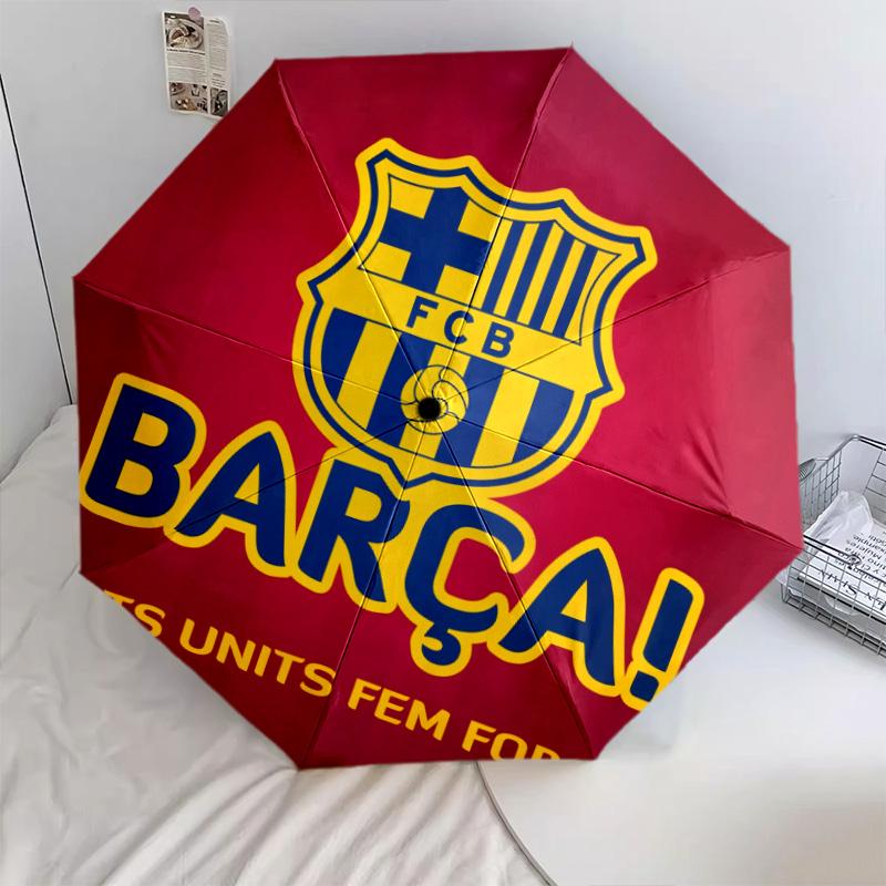 FC Barcelona  Pattern, Automatic Folding Umbrella, Portable and Foldable Design, 8 Ribs, a Christmas or Birthday Gift.