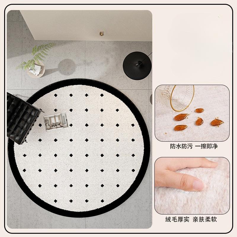 

Ковры в современном стиле для спальни, минималистичное украшение гостиной, круглый ковер, пушистый мягкий прикроватный коврик, толстый плюшевый коврик для пола для кабинета 80x80CM