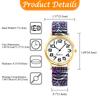 Bohemian Watch with Elastic Strap and Arabic One Size Fits Floral Waterproof Quartz Watch with Stretchable Stainless Steel Analog Colorful Ethnic