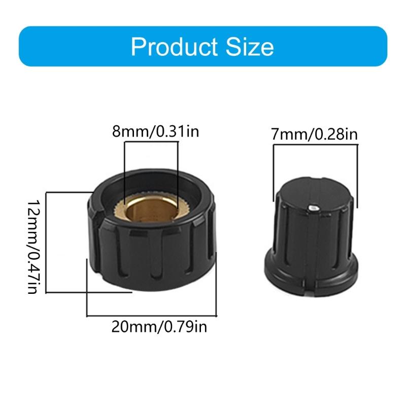 2Pcs Plastic Potentiometer Knob Replacement Guitar Volumes Control Rotary Knob Knurled Shaft Hole Amplifier Knob