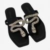 Fashion Crystal Women's Flats Slippers Elegant Clip Toe Shoes Summer Trend 2025 Fad New Flip Flops Walking Cozy Soft Sandalias De Mujer