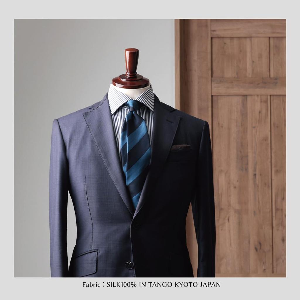 [Y&TAILOR] Necktie, Kyoto Tango-made, 100% Silk, Striped, Brand Name, High-Quality, Made in Japan, Perfect for Weddings and Gifts, Y&TAILOR (Rep &