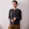 Women's Cashmere Cable Knit Cardigan: Soft, Thick, Round Neck, Single-Breasted, Solid Color - Perfect for Autumn and Winter.