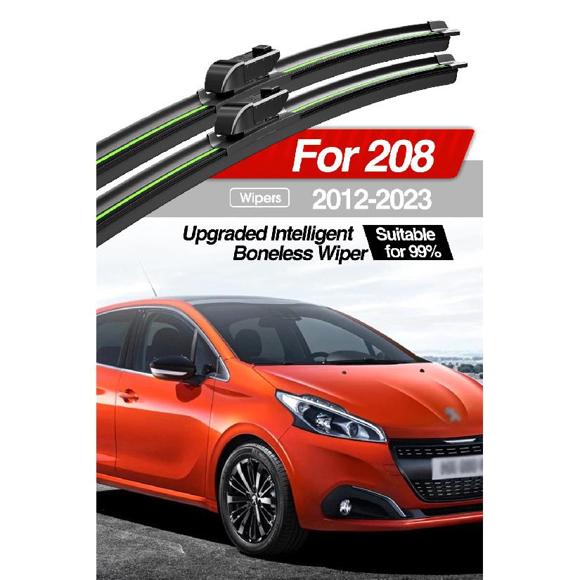 For Peugeot 208 2012-2023 Front Windshield Wiper Blades 2pcs Windscreen Window Accessories 2013 2014 2017 2018 2019 2020 2021