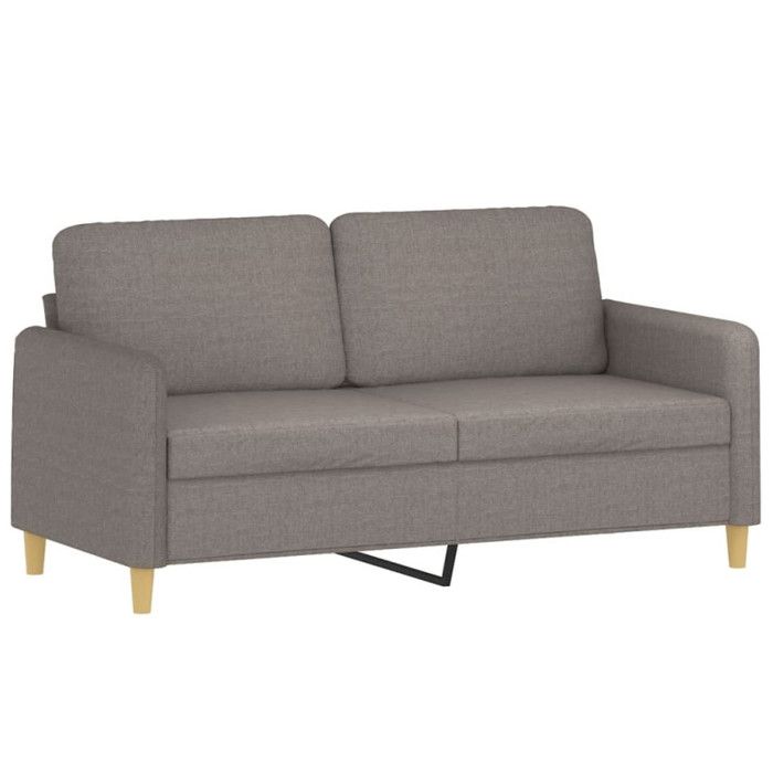 VidaXL Canapé 2 places avec oreillers décoratifs taupe 140 cm tissu 3200916