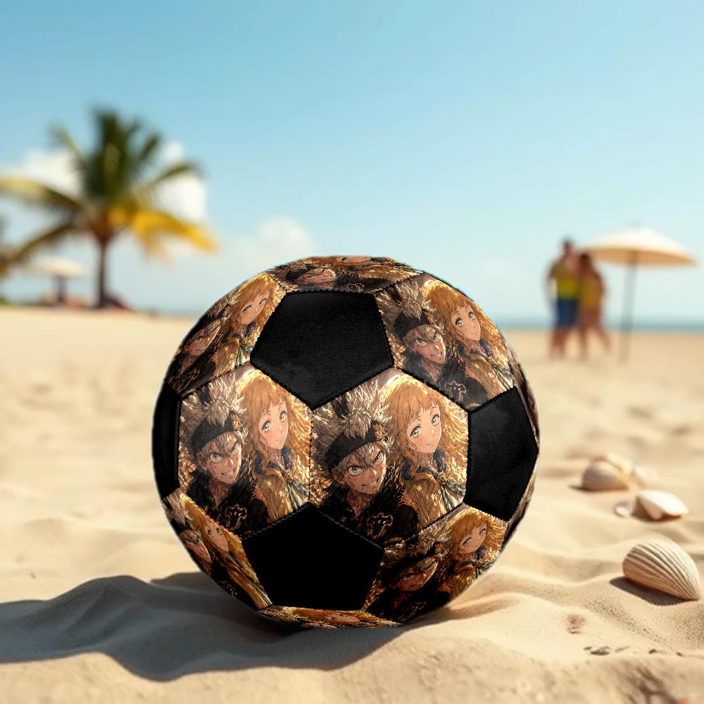 Black Clover2 Soccer Ball Colorful All Ages Machine Stitched PVC Competition Ready Durable High-Bounce.SIZE5