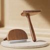 Metal Tooth Grooming Comb, Wooden Brushing Comb for Companion Animal Use, Shedding Season Work, and Coat Order
