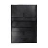 Burberry Check Embossed Leather Card Holder Black Slim Bifold Wallet Daily Business Use 81039931