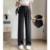Narrow Version of Wide-leg Pants for Women for Women with High Waist Drooping Black Casual Straight Loose Summer Suit Floor Pants