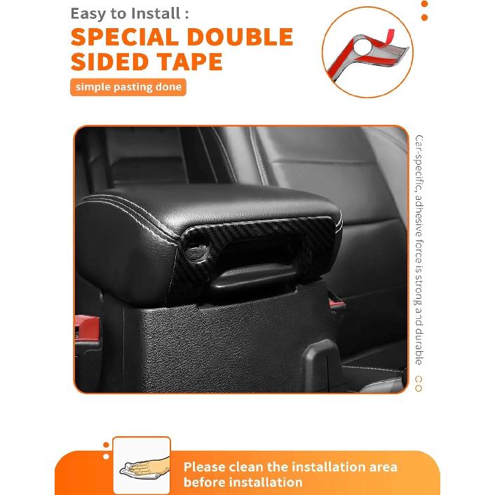 Savadicar Carbon Fiber Interior Accessories - Armrest Switch Bezel Trim Cover for 2018-Present Jeep Wrangler JL JLU 4XE & Gladiator JT - Premium