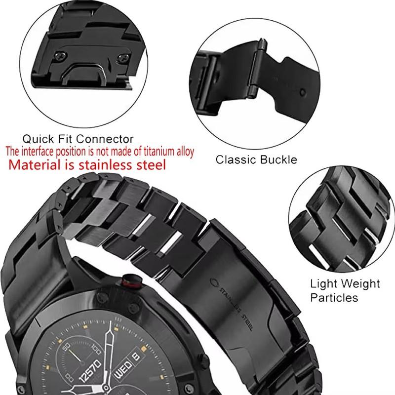 Náramek na hodinky z titanové slitiny pro Garmin Fenix 8 51mm 47mm 7X 6X MARQ Gen 2 Descent Mk3i G1 Epix Pro 5X Plus Řemínek Quickfit