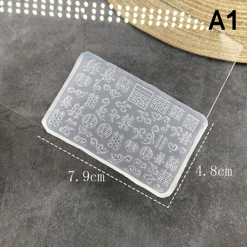 

Chinese Style Retro Totem Fu Character Lucky Chic 3D Reliefs Silicone Nail Accessory Carving Mould Manicure DIY UV Gel Drip Mold