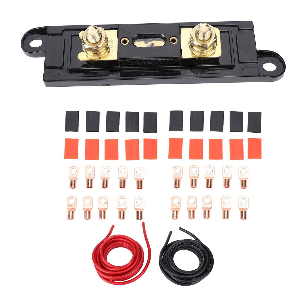 20ft 1 0AWG Wire High Performance Copper Clad Aluminium Power Cable with 250A Fuse Box 20ft for Car RV Trailer