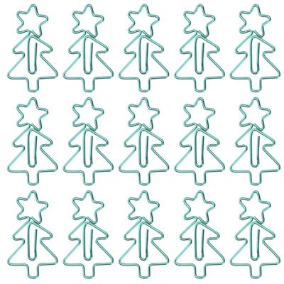 15x Christmas Tree Shaped Paper Clips Green Paperclips for Office School Student