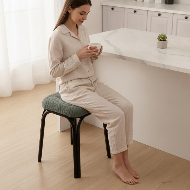 Jacquard Bar Chair Cover Stretch Short Back Bar Stool Covers Dining Room Anti-Dirty Seat Slipcovers For Hotel Wedding Home