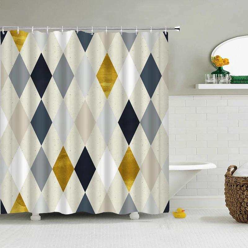 Colorful Modern Shower Curtain 3d Bathroom Curtain With Hooks Decorative Partition Screen 180*240 Polyester Washable Cloth
