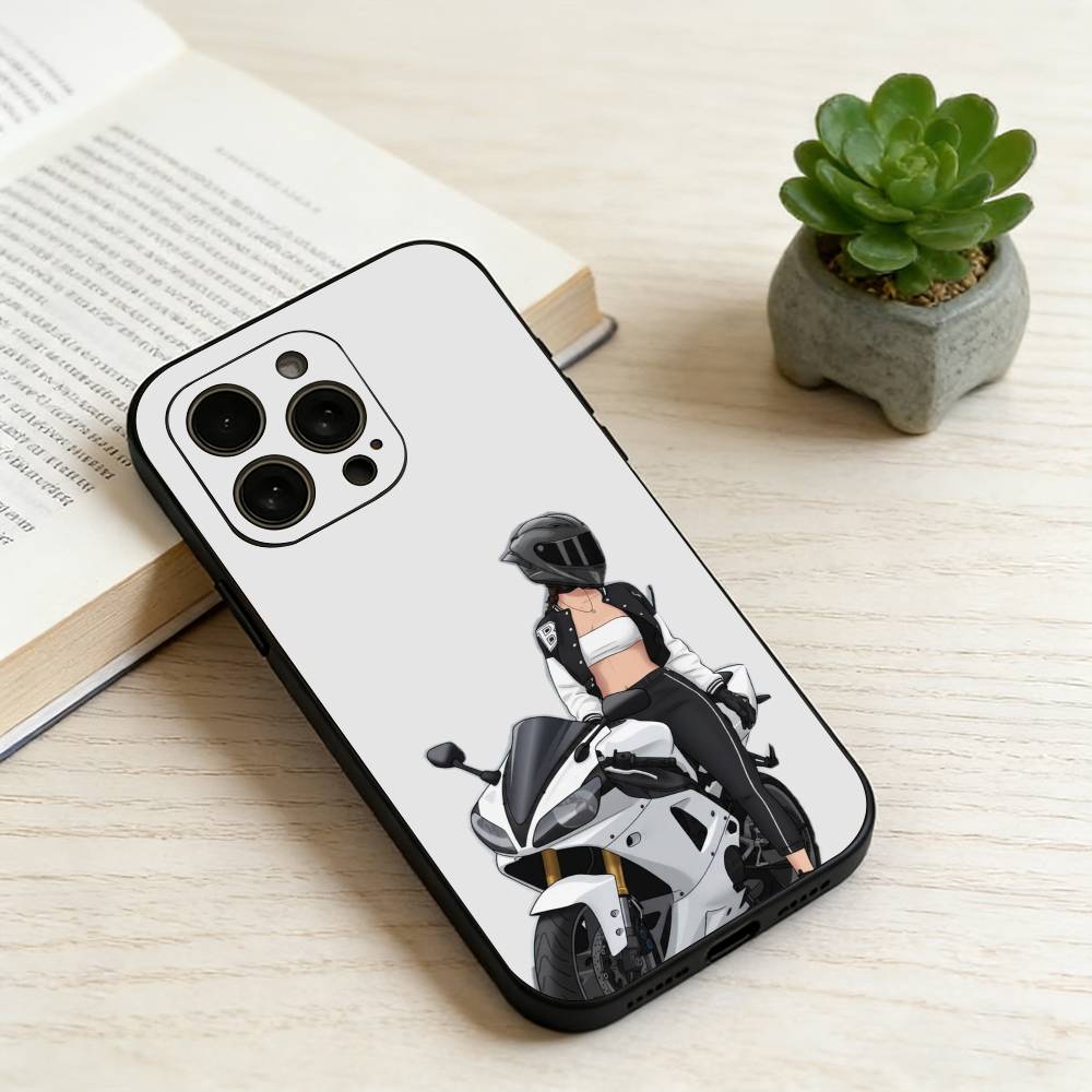 

L-Lady rider Phone Case For iPhone 17, 16,15,14,13,12,11 Plus,Pro Max, Others Soft Black Cover iPhone17