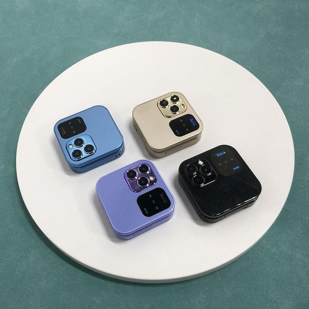 I16 Pro Super Mini Dual SIM Phone 1.77inches HD Screen Flip Mobile Phone 2G GSM Foldable Small Feature Phone Bluetooth FM Radio Speed Dial Phone