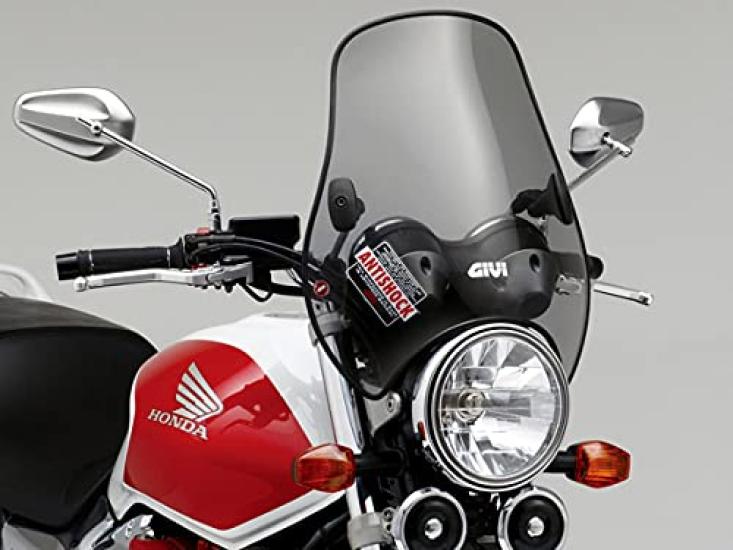 GIVI Motorcycle Screen Universal Handle A603 Medium Windscreen 93972 (Bar Clamp) Semi-Smoke