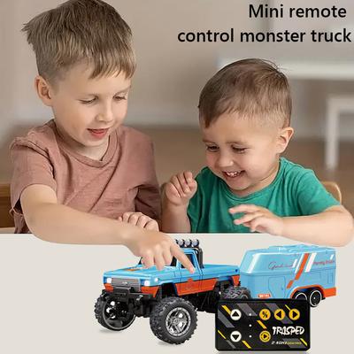 Remote Control Truck 1:64 Scale All Terrain Off-Road Truck Toy 2.4Ghz Remote Control Adjustable Speed/Steering for Kids Gifts