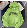 Fleece Hooded Pullover Loose Print Large Size Thin Velvet Jacket Ins Hipster