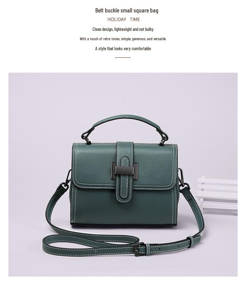 2026 Trendy Women's Genuine Leather Crossbody Bag - Versatile Autumn Handheld Shoulder Square Bag