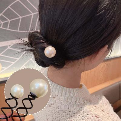 1 Paar Koreanische Perle Spirale Drehen Schraube Haarklammer Twist Flechter Haarspange Schwarz Haarnadeln Haarflechter Styling-Zubehör