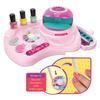 Girls Nail Polish Set for Kids Toy 3-in-1 Nail Pen Polish Glitter Charm Kit Safe Natural Dryer Storage Table