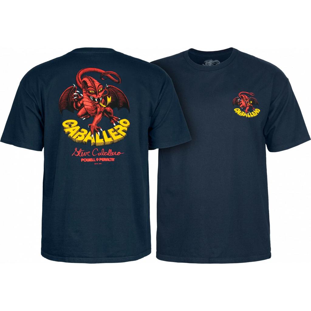 Powell Peralta Skateboard Shirt Caballero Dragon II Navy