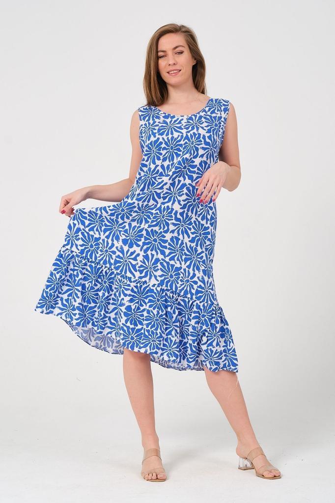 Damen Übergröße Kleid Schwarz und Weiß Gemustert Übergröße Kleid