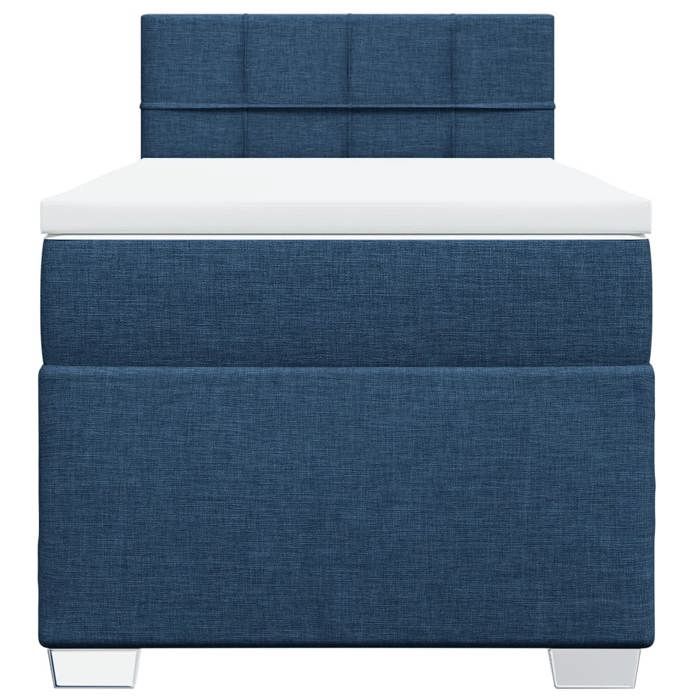 Maison Exclusive - Sommier à lattes de lit avec matelas Bleu 90x190 cm Tissu