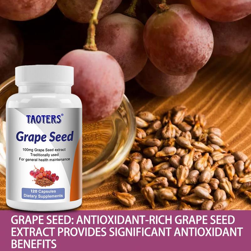 Taoters Grape Seed Capsules for Antioxidant and Skin Care 120 Capsules