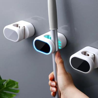 For Wall Mounted Mop Rack Holder Mop Hook Rack Kitchen Bathroom Mop Broom Storage Rack Home Organizer Suction Hanging Storage Sh
