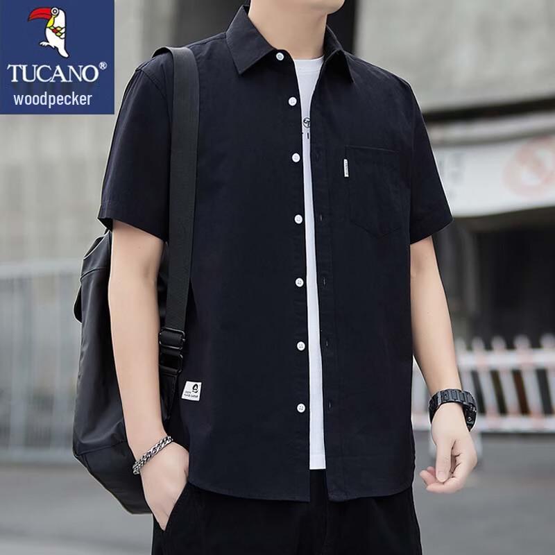 TUCANO Men s Casual Loose Cotton Short Sleeve Shirt 4XL