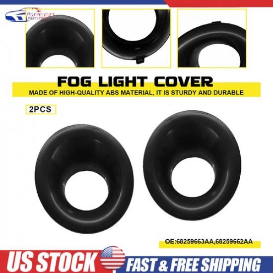 Fog Light Lamp Cover For 15-23 Dodge Challenger Left Right Side Black 68259663AA