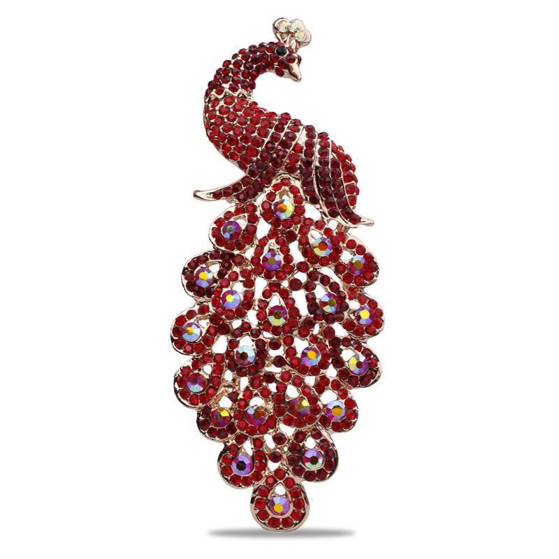 Luxury and Fashionable Peacock Open Screen Brooch, European and American Retro Colored Enamel Pin Accessories