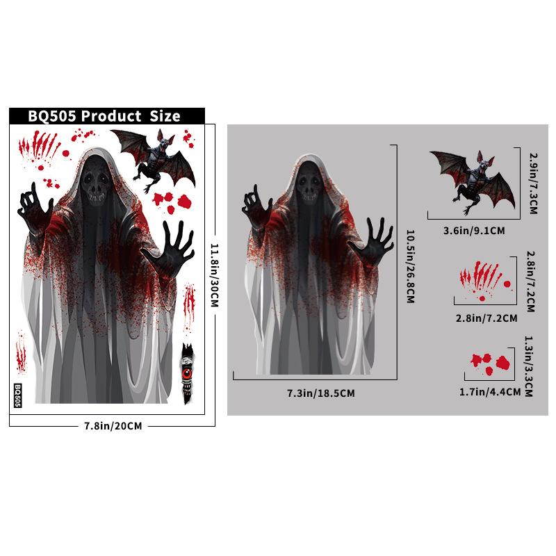 Halloween Window Clings Bloody Handprint Footprint Halloween Wall Decal Floor Clings Scary Halloween Decoration Window Stickers