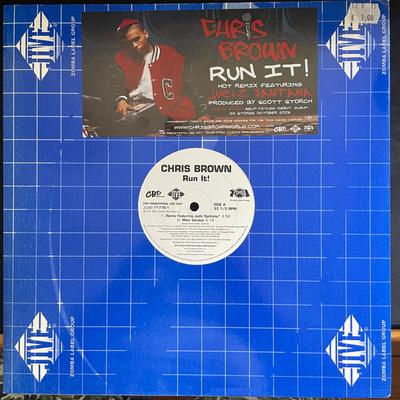 12inch Record CHRIS BROWN, JUELZ SANTANA - Run It! (Remix) JDAB717761PROMO Jive 2005 US Soul/Funk Used