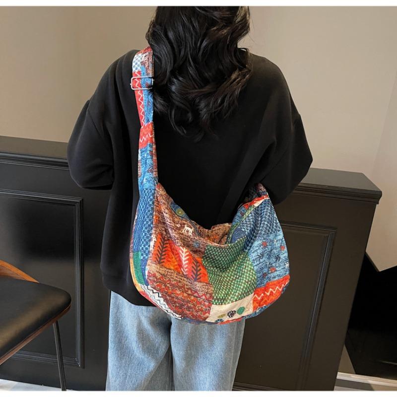 Large Capacity Stylish and Simple Canvas Bag Spring New Casual Shopping Bag Portable Shoulder Messenger Bag