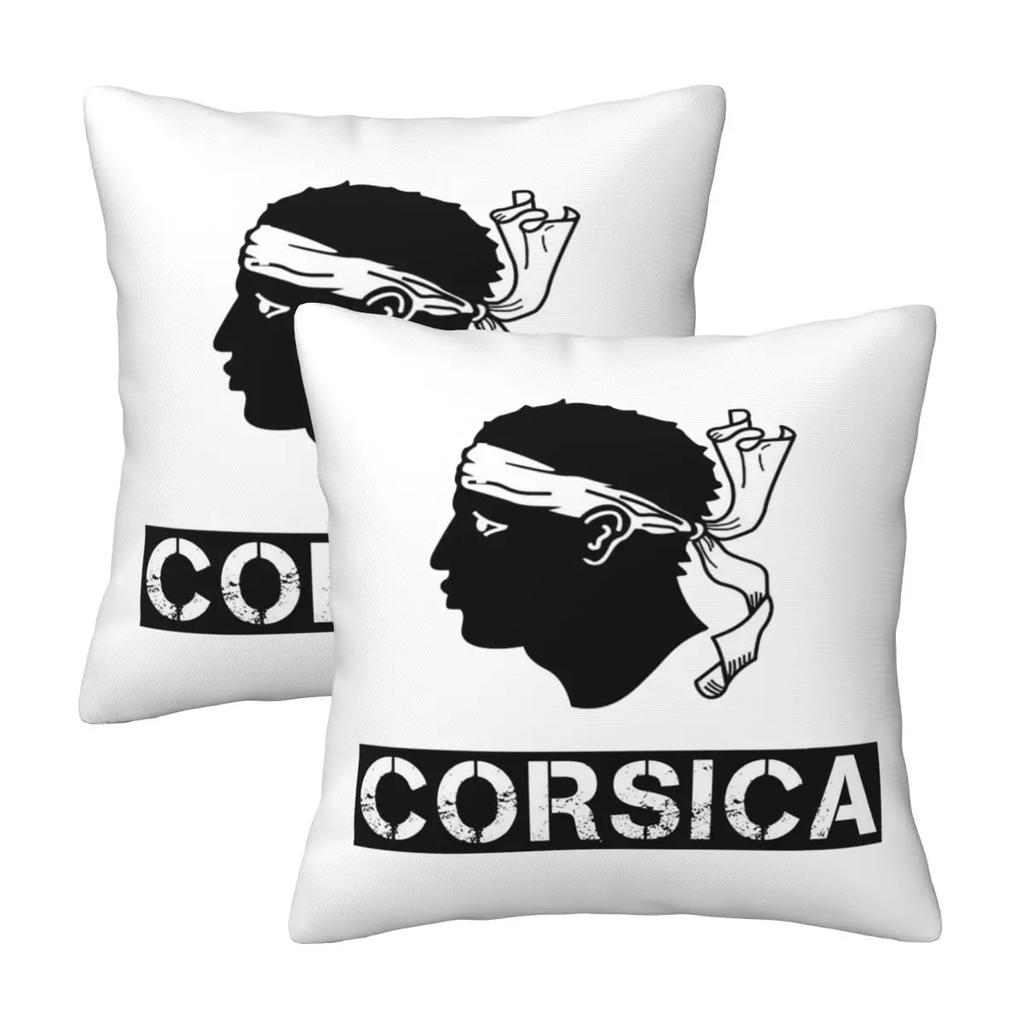 Corsica Map Flag French Corsican 2 Pcs Square Pillowcase Pillow Cover Cushion Decor Comfort Throw Pillow For Home Bedroom
