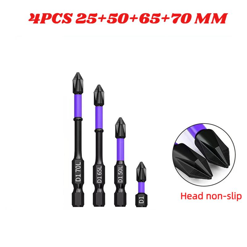 PH2 Impact Driver Bit-Set, magnetisches Kreuzschlitzschraubendreher-Set, Impact-Bohrer-Bit, Schrauben-Kreuzschlitzschraubendreher aus legiertem Stahl, rutschfest